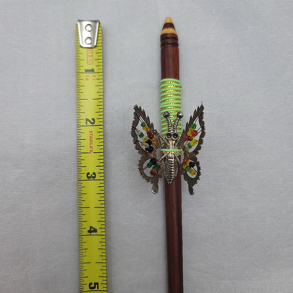 *Vintage* 10" Wooden Hair Stick